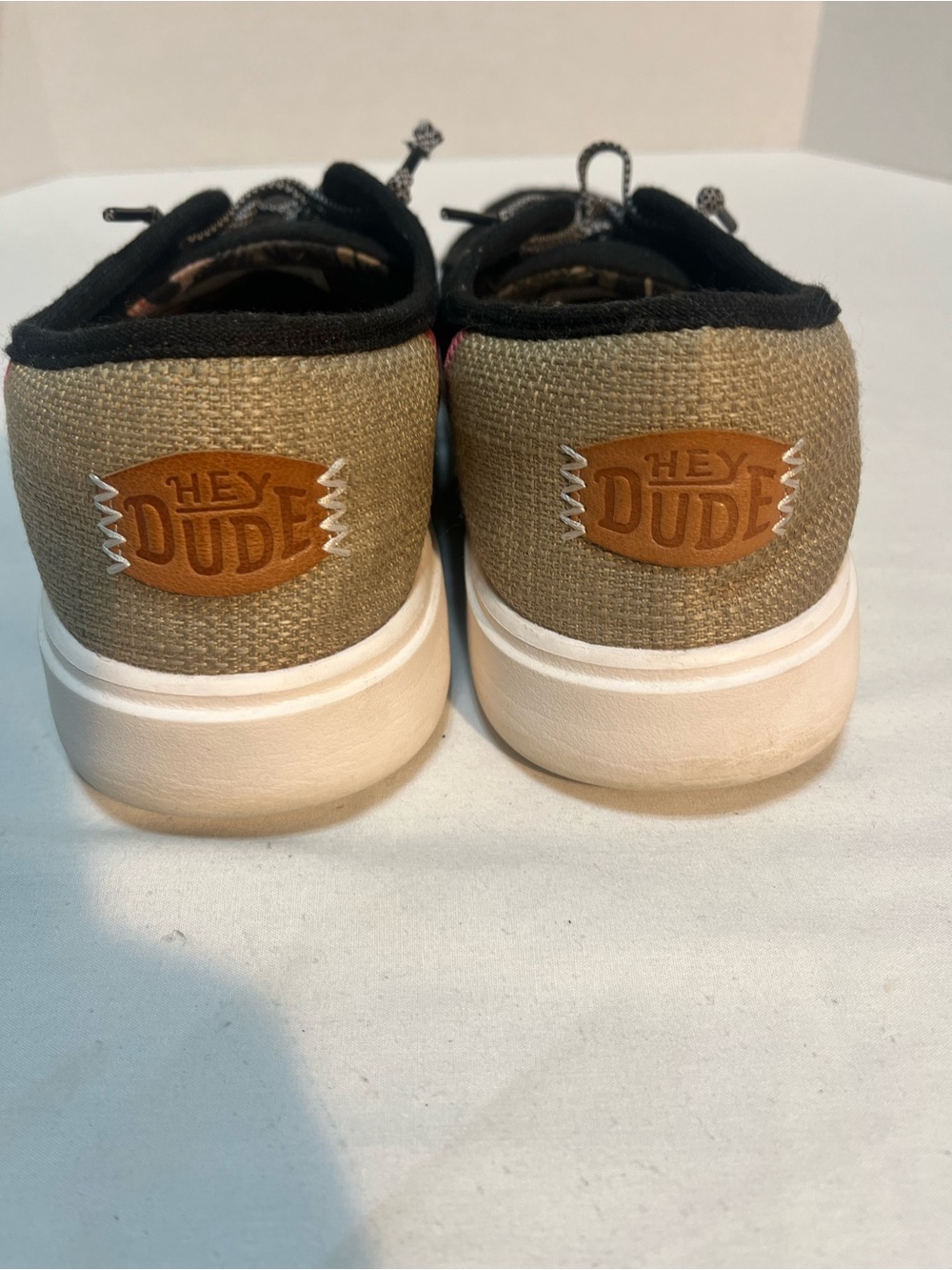 Hey Dude women’s black Canvas Sneakers with White Sole - Picture 4 of 6